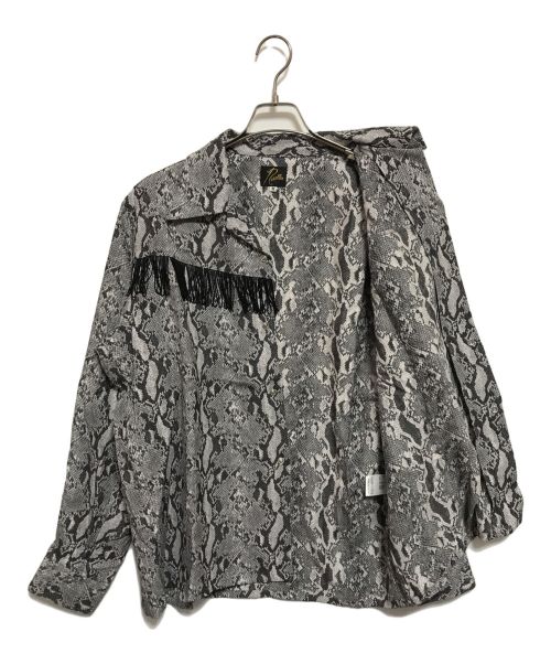 Needles（ニードルズ）Needles (ニードルズ) Fringe One-Up Shirt - Python Jq. / Purple グレー サイズ:Mの古着・服飾アイテム