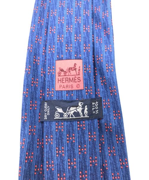HERMES（エルメス）HERMES (エルメス) シルクネクタイ ネイビー×レッド サイズ:下記参照の古着・服飾アイテム