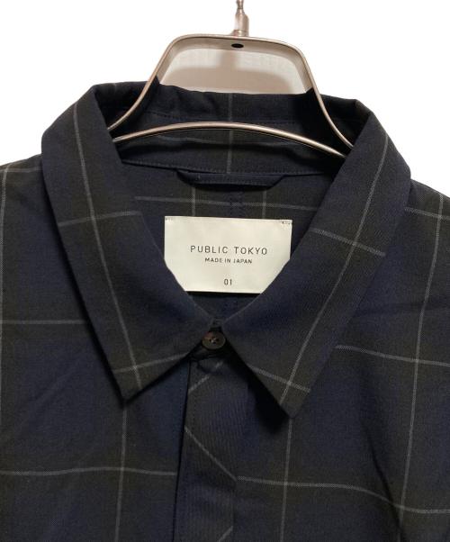 PUBLIC TOKYO（パブリックトウキョウ）PUBLIC TOKYO (パブリックトウキョウ) TWチェックオーバーシャツ ネイビー サイズ:1の古着・服飾アイテム