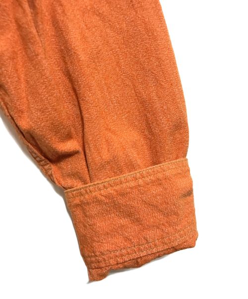 highflyer（ハイフライヤー）highflyer (ハイフライヤー) freewheelers (フリーホイーラーズ) ワークシャツ オレンジ サイズ:15の古着・服飾アイテム