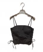 BACCAバッカ）の古着「リネンコットンストライプ キャミソールビスチェ」｜グレー