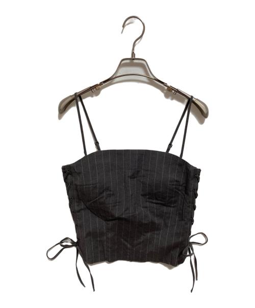 BACCA（バッカ）BACCA (バッカ) リネンコットンストライプ キャミソールビスチェ グレー サイズ:36の古着・服飾アイテム