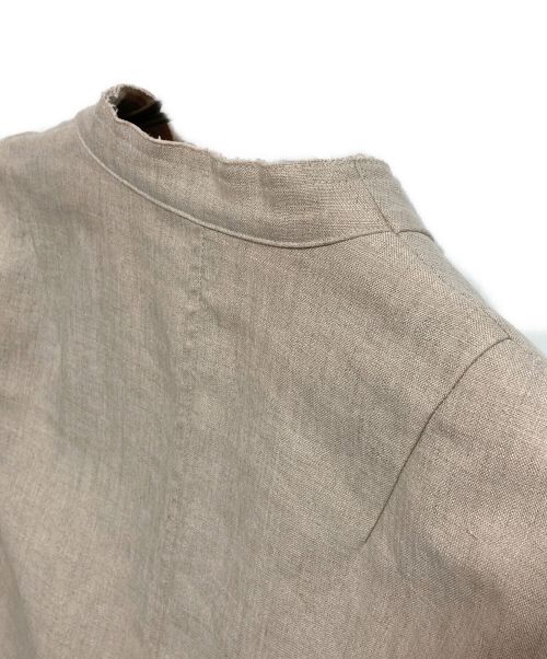 ETRE TOKYO（エトレトウキョウ）ETRE TOKYO (エトレトウキョウ) ボンディングノーカラージャケット ベージュ サイズ:Sの古着・服飾アイテム