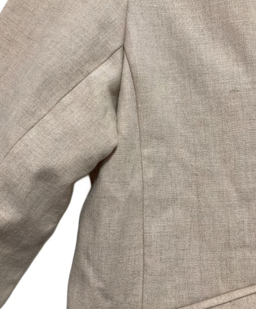 ETRE TOKYO（エトレトウキョウ）ETRE TOKYO (エトレトウキョウ) ボンディングノーカラージャケット ベージュ サイズ:Sの古着・服飾アイテム