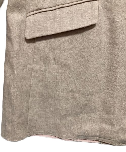 ETRE TOKYO（エトレトウキョウ）ETRE TOKYO (エトレトウキョウ) ボンディングノーカラージャケット ベージュ サイズ:Sの古着・服飾アイテム