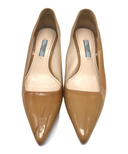 PRADA（プラダ）PRADA (プラダ) ポインテッドトゥパンプス ベージュ サイズ:36　1/2の古着・服飾アイテム
