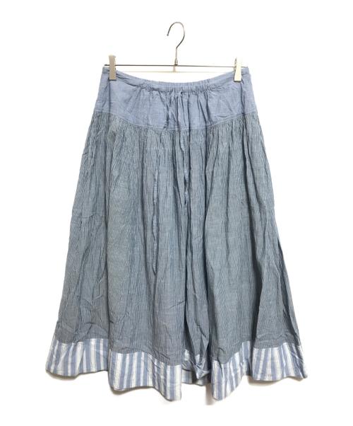 45R（フォーティファイブ・アール）45R (フォーティーファイブアール) 梅雨風カディミックスのイージーギャザースカート ブルー サイズ:下記参照の古着・服飾アイテム
