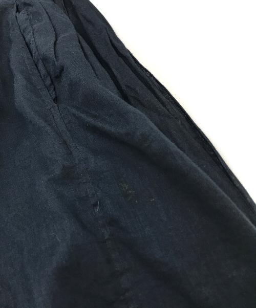 ne quittez pas（ヌキテパ）ne quittez pas (ヌキテパ) エンブロイダリーシアーワンピース ネイビー×ホワイト サイズ:実寸参照の古着・服飾アイテム