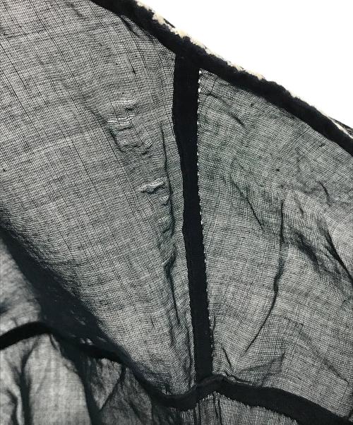 ne quittez pas（ヌキテパ）ne quittez pas (ヌキテパ) エンブロイダリーシアーワンピース ネイビー×ホワイト サイズ:実寸参照の古着・服飾アイテム