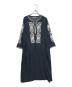 ne quittez pas（ヌキテパ）の古着「エンブロイダリーシアーワンピース」｜ネイビー×ホワイト