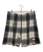 NIKE×SUPREMEナイキ×シュプリーム）の古着「Plaid Sweat Shorts」｜ホワイト×ブラック