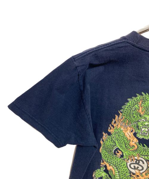 stussy（ステューシー）stussy (ステューシー) 90s ドラゴンプリントTシャツ ネイビー サイズ:Mの古着・服飾アイテム