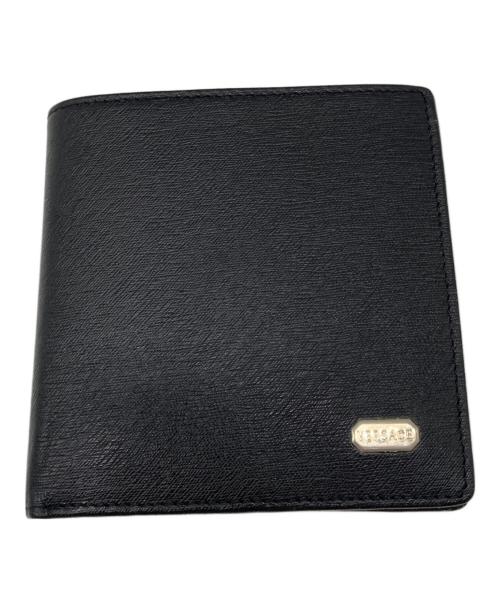 VERSACE（ヴェルサーチェ）VERSACE (ヴェルサーチェ) 2つ折り財布 ブラックの古着・服飾アイテム