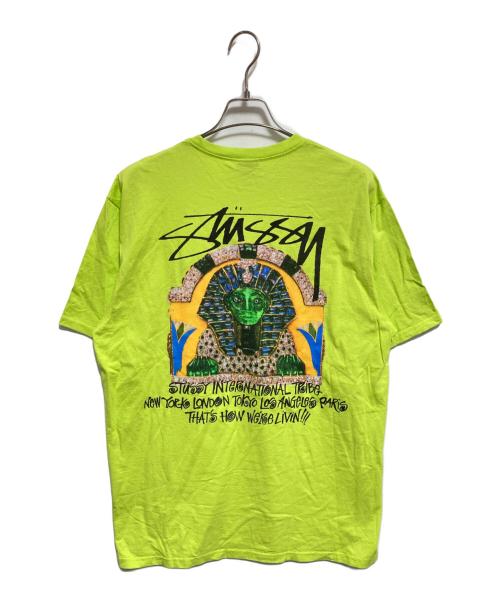 stussy（ステューシー）stussy (ステューシー) プリントTシャツ イエロー サイズ:Lの古着・服飾アイテム