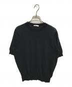 EVERYDAY I LIKE.エヴリデイ アイ ライク）の古着「Sheer ハーフスリーブ プルオーバー」｜ブラック