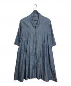 45Rフォーティファイブ・アール）の古着「ブラウスワンピース　リネンワンピース　ロングワンピース　七分丈ワンピース　日本製」｜インディゴ