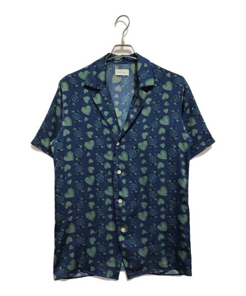 BED J.W. FORD（ベッドフォード）BED J.W. FORD (ベッドフォード) Queen summer shirt ネイビー×グリーン サイズ:SIZE 0の古着・服飾アイテム