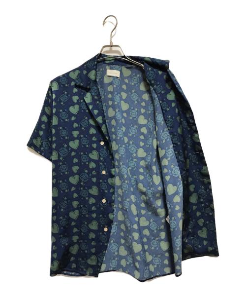 BED J.W. FORD（ベッドフォード）BED J.W. FORD (ベッドフォード) Queen summer shirt ネイビー×グリーン サイズ:SIZE 0の古着・服飾アイテム