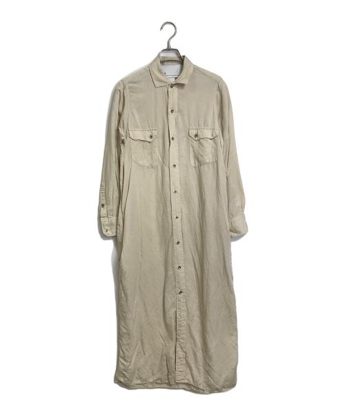 ticca（ティッカ）TICCA (ティッカ) リネン混ツイルロングシャツワンピース ベージュ サイズ:FREEの古着・服飾アイテム