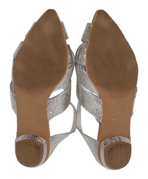 卑弥呼（ヒミコ）卑弥呼 (ヒミコ) ダブルクロスミュールサンダル シルバー サイズ:24の古着・服飾アイテム