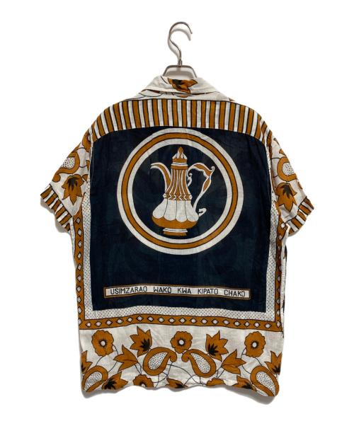 Paul Smith London（ポールスミスロンドン）Paul Smith London (ポールスミスロンドン) 総柄シャツ ブラウン×ホワイト サイズ:Lの古着・服飾アイテム