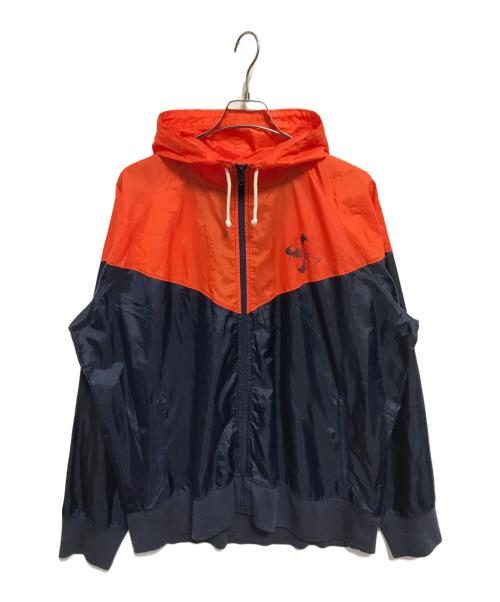 NIKE（ナイキ）NIKE (ナイキ) フーデッドジャケット オレンジ×ネイビー サイズ:XLの古着・服飾アイテム