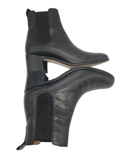 MARGARET HOWELL idea（マーガレット ハウエル アイディア）MARGARET HOWELL idea (マーガレット ハウエル アイディア) ヒールアップサイドゴアショートブーツ ブラック サイズ:24　1/2の古着・服飾アイテム