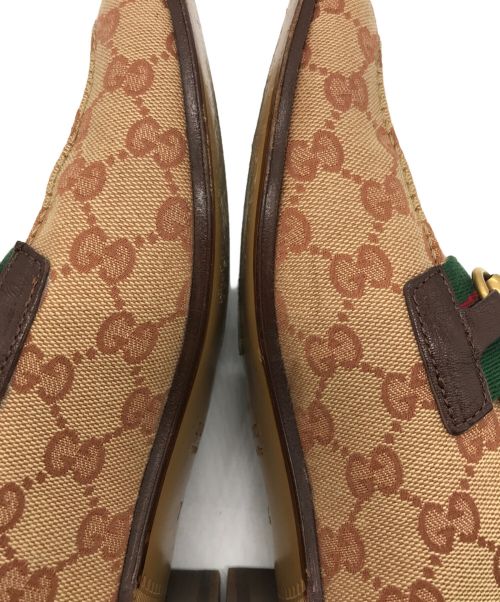 GUCCI（グッチ）GUCCI (グッチ) GGキャンバス シェリーライン ホースビットローファー ベージュ サイズ:7 1/2（下記参照）の古着・服飾アイテム