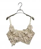 MARGEマージ）の古着「Floral Lace Cropped Bustier」｜ベージュ