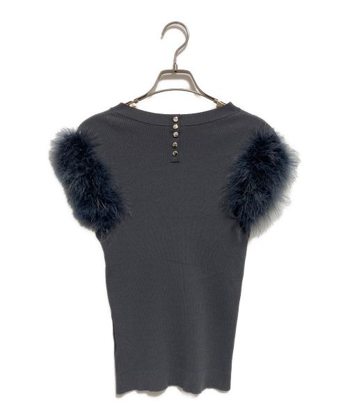 Mystrada（マイストラーダ）Mystrada (マイストラーダ) フェザーショルダーニット グレー サイズ:38の古着・服飾アイテム