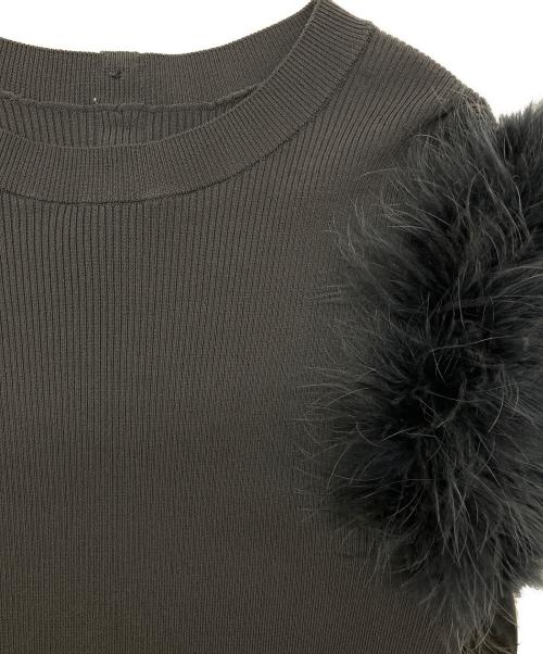 Mystrada（マイストラーダ）Mystrada (マイストラーダ) フェザーショルダーニット グレー サイズ:38の古着・服飾アイテム