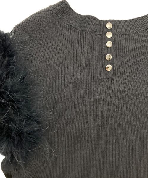 Mystrada（マイストラーダ）Mystrada (マイストラーダ) フェザーショルダーニット グレー サイズ:38の古着・服飾アイテム