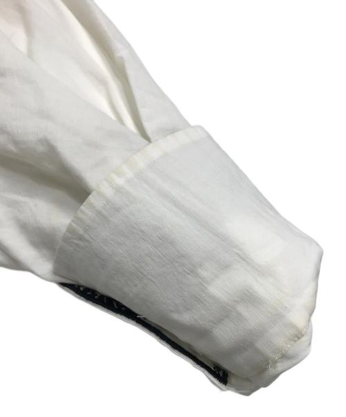 CURRENTAGE（カレンテージ）CURRENTAGE (カレンテージ) エンブロイダリーピンタックギャザードレス　ロングワンピース　マキシワンピース　刺繍ワンピース ホワイト×ブラック サイズ:実寸参照の古着・服飾アイテム