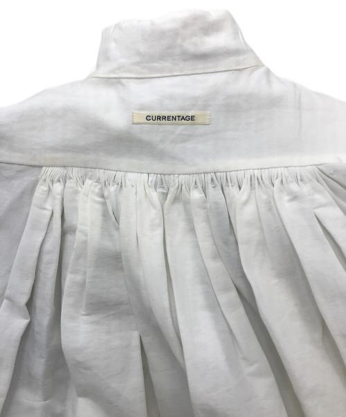 CURRENTAGE（カレンテージ）CURRENTAGE (カレンテージ) エンブロイダリーピンタックギャザードレス　ロングワンピース　マキシワンピース　刺繍ワンピース ホワイト×ブラック サイズ:実寸参照の古着・服飾アイテム