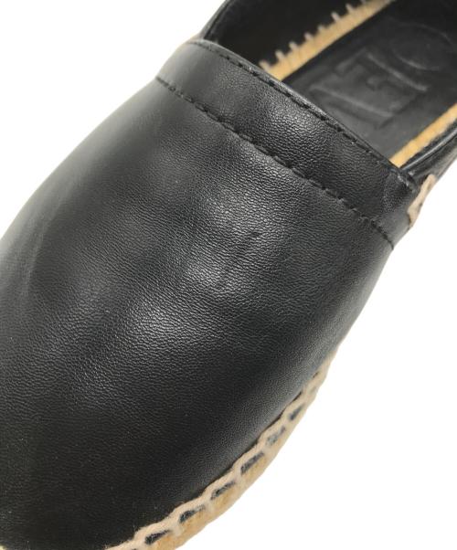 LOEWE（ロエベ）LOEWE (ロエベ) エスパドリーユ ブラック×ベージュ サイズ:23.5㎝の古着・服飾アイテム
