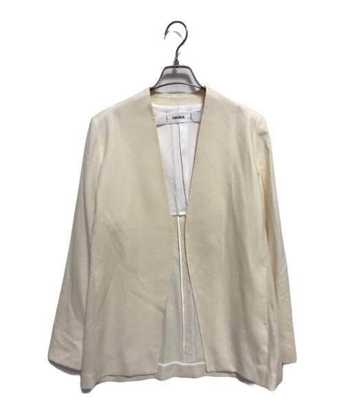 COCUCA（コキュカ）COCUCA (コキュカ) ノーカラージャケット ベージュ サイズ:SIZE 0の古着・服飾アイテム
