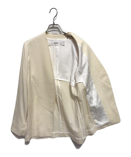 COCUCA（コキュカ）COCUCA (コキュカ) ノーカラージャケット ベージュ サイズ:SIZE 0の古着・服飾アイテム