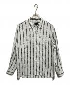 COTTON PANコットンパン）の古着「WIRED LS /長袖レーヨンシャツ」｜アイボリー×グリーン