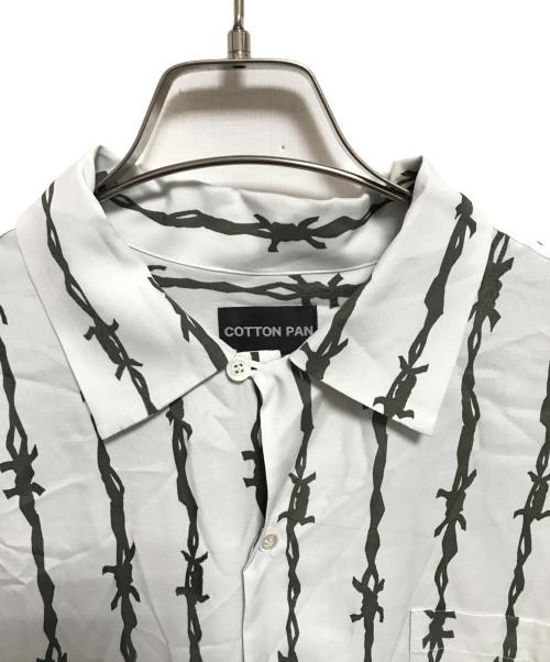 COTTON PAN（コットンパン）COTTON PAN (コットンパン) WIRED LS /長袖レーヨンシャツ アイボリー×グリーン サイズ:2の古着・服飾アイテム
