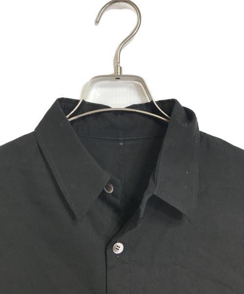 yohji yamamoto+noir（ヨウジヤマモトプリュスノアール）yohji yamamoto+Noir (ヨウジヤマモトプリュスノアール) サイドリブロング丈長袖シャツ　長袖シャツ　デザインシャツ ブラック サイズ:2の古着・服飾アイテム
