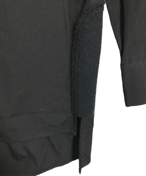 yohji yamamoto+noir（ヨウジヤマモトプリュスノアール）yohji yamamoto+Noir (ヨウジヤマモトプリュスノアール) サイドリブロング丈長袖シャツ　長袖シャツ　デザインシャツ ブラック サイズ:2の古着・服飾アイテム