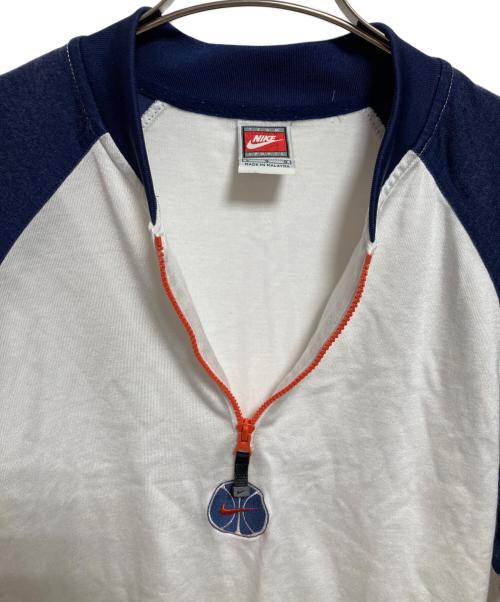 NIKE（ナイキ）NIKE (ナイキ) ハーフジップTシャツ ネイビー×ホワイト サイズ:Lの古着・服飾アイテム
