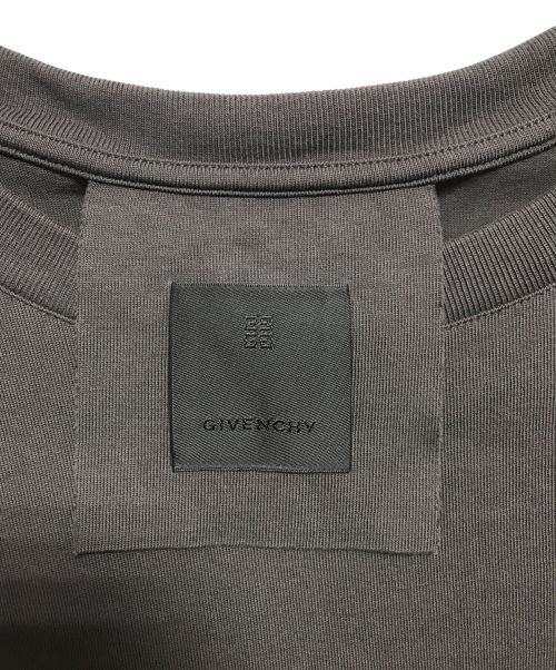 GIVENCHY（ジバンシィ）GIVENCHY (ジバンシィ) ブランドロゴ リバース タロット ルーズフィットコットンTシャツ グレー サイズ:Mの古着・服飾アイテム