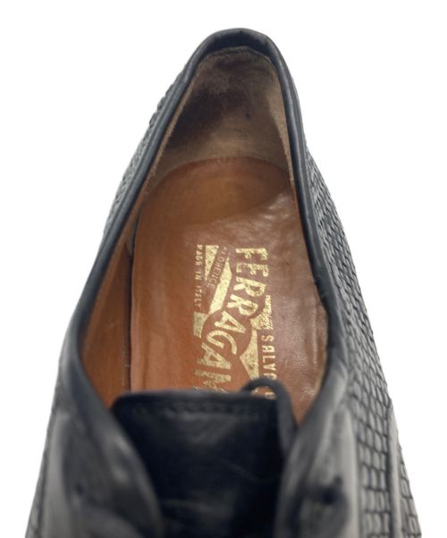 Salvatore Ferragamo（サルヴァトーレ フェラガモ）Salvatore Ferragamo (サルヴァトーレ フェラガモ) イントレチャートストレートチップシューズ ブラック サイズ:7 1/2 Dの古着・服飾アイテム