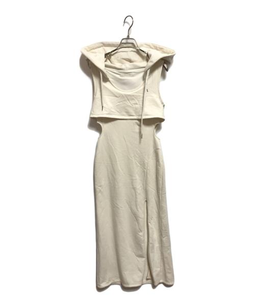 ANDMARY（アンドマリー）ANDMARY (アンドマリー) フーデッドデザインワンピース アイボリー サイズ:FREEの古着・服飾アイテム