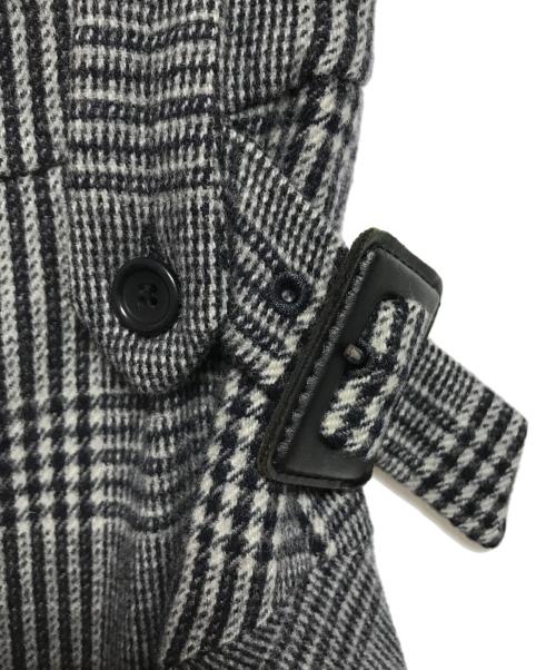 MaxMara（マックスマーラ）MaxMara (マックスマーラ) サイドベルト付チェックスカート グレー サイズ:38の古着・服飾アイテム