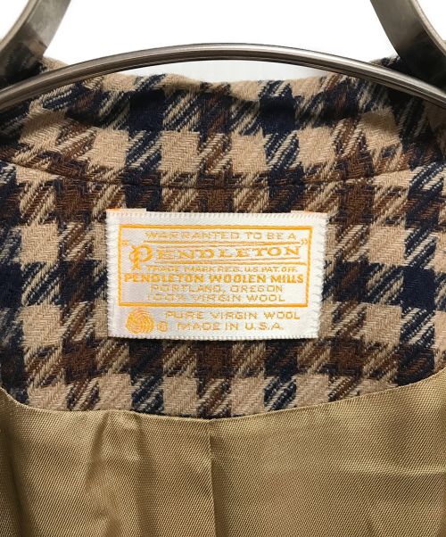 PENDLETON（ペンドルトン）PENDLETON (ペンドルトン) チェックジャケット ベージュ サイズ:SIZE 8の古着・服飾アイテム