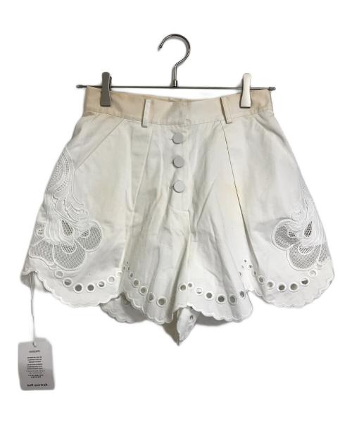 SELF PORTRAIT（セルフ ポートレイト）SELF PORTRAIT (セルフ ポートレイト) グラデーションショートパンツ ホワイト サイズ:US4の古着・服飾アイテム