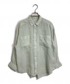 DRESSTERIORドレステリア）の古着「ガーメントダイリネンシャツ」｜グリーン