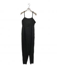 LEINWANDE（ラインヴァンド）の古着「Belted Linen Jumpsuits」｜ブラック